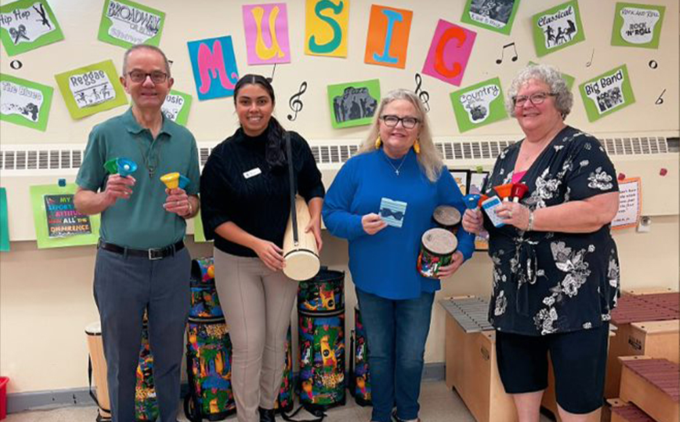 Dental team members at community event