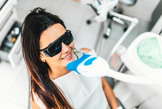 dental patient receiving teeth whitening