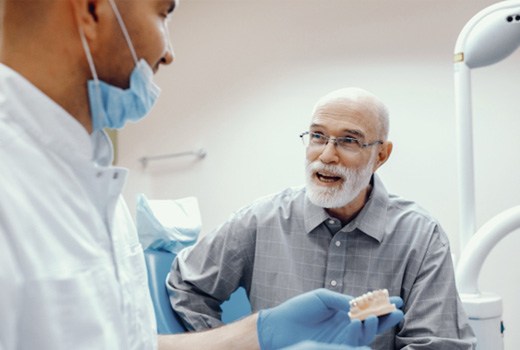 a patient attending their dentures consultation
