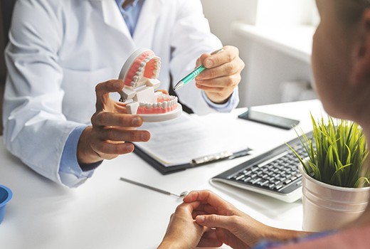 a person attending a dental consultation